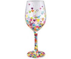 Lolita 4057888 Bicchiere di Vino Un Milione di Cuori, 22.5 cm, Multicolore, 20x20x22.5 cm