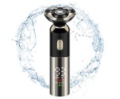 Rasoio Elettrico Da Uomo, Rasoio Elettrico Barba, 4D Galleggiante Rasoio Rotante Da Uomo, Regolabarba Uomo, Impermeabile Bagnato e Asciutto