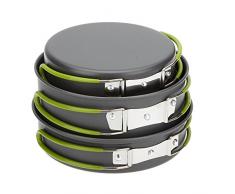 Lixada set di pentole / set di cucina campeggio di 4 pezzi, di alluminio anodizzato (Tipo 2)