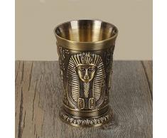 NYSJLONG Bicchiere da Vino Rosso 2 Pezzi/Lotto Antico Egitto Mito Retro Tazza di Rame Antico Liquore Liquori Bar Bicchiere da liquore Rilievo 3D Opera dArte Cocktail Bicchiere da Vino Piccolo