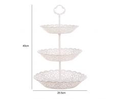 Fablcrew - Espositore per torte, 3 ripiani, in plastica, vassoio da dessert, cupcake, snack, caramelle e frutta, staccabile, per matrimonio, compleanno, battesimo, festa