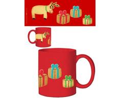 1art1 Natale - Biscotti Renne Pachetti Tazza da caffè Mug (9 x 8cm)