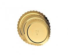 VASSOIO SOTTO TORTA PIATTO ALA ORO 10PZ CIRCOLARE CARTONE DORATO TRASPORTO DOLCI (28 CM)