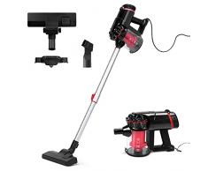 AIGOSTAR Aspirapolvere Senza Sacco,Scopa Elettrica Portatile e Verticale da 600W con Filo,Ciclonico Verticale da 2-in1. Filtrazione a HEPA-Cyclone