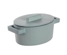 Sambonet Casseruola Ovale con Coperchio, Ghisa/Terracotta, Grigio Zenzero, 0.45 Litri, 13 x 10 cm