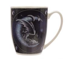 Tazza mug colazione - Sweet Dreams Dragon and Moon - Drago Nero sulla Luna - Lisa Parker
