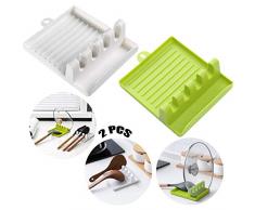 Rack Di Supporto Per Spatola 2 Pezzi Rack Di Stoccaggio Per Spatole Portautensili In Silicone Rack Per Metti Un Cucchiaio Da Minestra Una Spatola Un Cucchiaio Per Il Riso Un Setaccio o Le Stoviglie