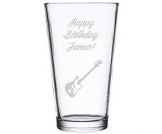 Chichi Gifts - Bicchiere da Pinta per Chitarra, Personalizzabile