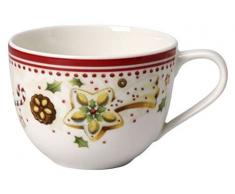 Villeroy & Boch Winter Bakery Delight Tazza Caffe, 0.23 l, Natale, Porcellana, Bianco/Rosso (Stella cadente)
