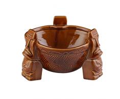 Ciotola da Punch in Ceramica, Bicchieri Tiki Tazze Tazza per Bevande per caffè Latte Succo di Cocktail, Marrone