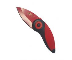 Euroxanty - Coltello da cucina pieghevole, in acciaio inossidabile, tascabile, per frutta, lama da 5 cm, rosso