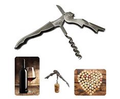 Apribottiglie Sommelier con Lama per Capsula, Professionale Cavatappi Acciaio Sughero Vino, accessori, coltello Tagliacapsule, utensili Cameriere, Cavatappi Birra