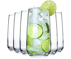 Wlasss Set Di 4 Bicchieri Highball In Vetro 470 Ml – Perfetti Per Cocktail, Acqua, Birra E Whisky – Eleganti E Resistenti Al Calore