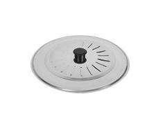 EUROXANTY® Coperchio per pentole e pentole | Coperchio multiuso | Coperchio paraspruzzi | Coperchio con manico ergonomico | Vari diametri | Coperchio in metallo 22 cm