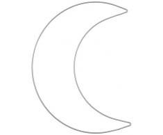 Rayher 24124000 Mezzaluna in Filo di Ferro, Argento, 19,5X25 Cm, 1 Pezzo, per Hobbistica, Addobbi Natalizi, Acchiappasogni, Decorazioni in Macramè