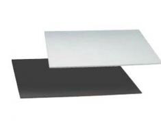 0932583 DECORA - PIATTO TORTA NERO E ARGENTO QUADRATO 36 X 36 CM