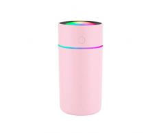 Umidificatore a nebbia fredda 320ML Tazza colorata Umidificatore ad ultrasuoni portatile Umidificatore silenzioso Mini umidificatore Aroma Diffusore di olio essenziale Umidificatori USB (Rosa)