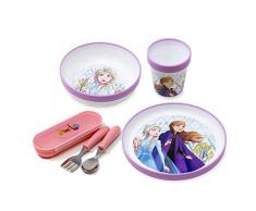 damaloo Frozen Set Pappa svezzamento BPA Free. Set Svezzamento Prima Pappa Antiscivolo con Posate. Piattino pappa svezzamento, ciotola, tazza, posate con custodia. Set pappa bambina riutilizzabile 5pz