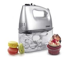 Duronic HM4 /SR Sbattitore elettrico a mano 400 W – Frusta elettrica 5 velocità – porta accessori incluso – Sbattitori, ganci e frusta inclusi – Ideale per dolci/torte/creme/pasticceria