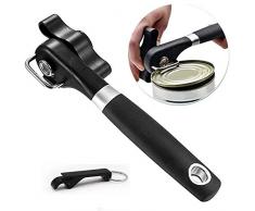 Meiyijia Apriscatole Manuale, Bordo Liscio,con impugnatura antiscivolo, Acciaio Inossidabile Lama in Acciaio al Carbonio per - Leva Apribottiglie per Cucina