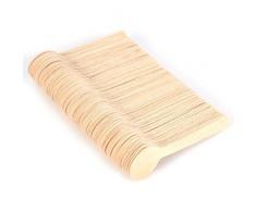 200Pcs Cucchiai in legno naturale riciclabili monouso cucchiaio a tè a gelato piatti dessert caffè Cucchiaio da minestra forma rotonda con manico lungo 10 x 3 cm