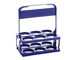 Portabottiglie pieghevole per birra, riutilizzabile, 6 pezzi, portabottiglie in plastica, portabicchieri da bar, borsa per la consegna di bevande e feste, per uso quotidiano KTV e feste (blu)