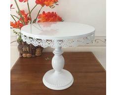 Alzata per torte, Sorliva bianco display Round cupcake Stands alzata per torta con pendente