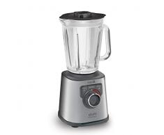 Krups KB403D Perfectmix+ - Frullatore ad alte prestazioni, 1.200 W, 28.000 giri/min, contenitore in vetro da 2 l, 3 programmi preimpostati, tecnologia Powelix, in acciaio INOX