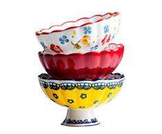 AWYGHJ Ciotole per Gelato in Ceramica, Set da 3, Coppe per Parfait da 7 Once, Set Cono Gelato per Dessert, Ciotole per Dessert per lavastoviglie, per Coppe, frappè, semifreddi