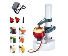 Mela Sbucciatori,Pelapatate Elettrico,Peeler per Patate elettriche utensile da Cucina,pelapatate Automatico Rotante per Verdura,mela tonda, patata tonda, Pesche E Tanto Altro-(2 Lame Extra)