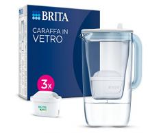 Brita Caraffa in vetro Light Blue (2.5L) incl. 3 x filtro MAXTRA PRO All-in-1 - Caraffa di design premium in vetro con coperchio ribaltabile per riempimento facile - ora in confezione Smart Box