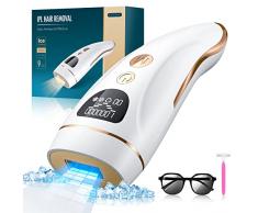 Epilatore Luce Pulsata di Ghiaccio, Donna Epilazione IPL Laser Permanente con Funzione di Raffreddamento, 1.000.000 Impulsi di Luce per Viso Ascelle Bikini Gambe Braccia Schiena