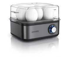 arendo - Cuociuova in Acciaio Inox da 1 a 8 Uova - Fornello per Uova – Cuoci Uova da 500 W - Tre Gradi di durezza alla Coque, barzotto, sodo - Lavabile in lavastoviglie