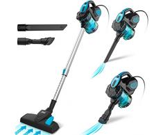 INSE Scopa Elettrica con Filo, Aspirapolvere Senza Sacco, 18kPa 600 W, con Cavo 6m, 3 in 1, per Pavimenti Duri e Peli di Animali Domestici