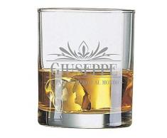 Colorfamily Bicchiere da Whisky con Incisione Festa del papà Personalizzabile con Nome - Il papà Numero 1 al Mondo - Regalo papà