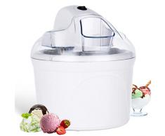 Macchina Gelato Soft, 1,5L Gelatiera, Macchina del Gelato con Bocca, Grande Coperchio Visibile Macchina per Gelato Pronto in 30 min