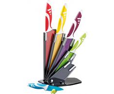 Esmeyer Rainbow - Set coltelli da 5 pezzi Rainbow, lame con rivestimento antiaderente in acciaio speciale, manici in plastica antiscivolo