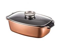 Stylen Cook - Rostiera Rettangolare a induzione, in Alluminio pressofuso, Colore: Rame/Nero, 32 x 24 x 11 cm