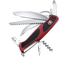 Victorinox, coltellino svizzero Ranger Grip 57 Hunter (13 funzioni, lama bloccabile a una mano), rosso/nero
