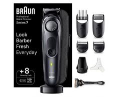 Braun Series 7 Rasoio Elettrico Barba Con Lama Barba Problade, Regolabarba Uomo 40 Lunghezze, Accessori Da Barbiere, Base Di Ricarica, Custodia, BT7441 Nero Elettrico