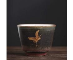 QFQH Tazza da tè in gres Fatto a Mano in Stile Giapponese Forno da Forno rivitalizzante Set di Tazze da tè Tazza di Gruppo Tazza da tè Tazzine da tè