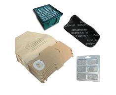 KIT 6 Sacchi / Sacchetti + 6 Profumini + Filtro HEPA / EPA + Filtro ODORI per aspirapolvere Vorwerk Folletto Kobold VK 130, 131 SC, VK130, VK131
