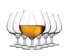 Krosno Bicchiere Cognac Brandy Vetro | Set di 6 | 550 ML | Harmony Collection | Ideale per la Casa, Ristorante Feste e Ricevimenti | Adatto alla Lavastoviglie