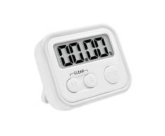 Timer da Cucina Digitale Magnetico, Pitasha Timer Elettronico con Cronometro Cifre Grandi Allarme Forte, Timer Cucina per Cottura, Cucina, Studio, Esercizio, Bianco