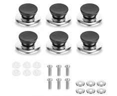 6 Pezzi Pomello Coperchio Pentola, Manico Coperchio Pentola, Adatto per Cucine, Pentole, Bollitori (con Rondelle in Gomma x6, Rondelle Metalliche x6, Viti di Montaggio x6)