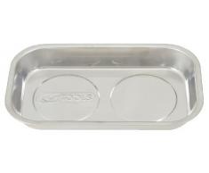 KS Tools 800.0151 Vassoio Magnetico in Acciaio Inossidabile, 2 Magneti, 140 X 240 mm