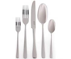 Vivo Villeroy & Boch Group Voice Basic Servizio di Posate per 6 Persone, 30 Pezzi, 6x Forchetta, 6x Coltello, 6x Cucchiaio, 6x Forchetta da Torta, 6x Cucchiaio da Caffè, Acciaio Inox, Argento