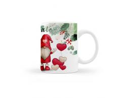 Tazza Mug Natalizia Merry Christmas con Gnomi personalizzata con nome (Gnomi Cuore) 11 Once