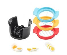 Tagliauova 3 in 1, Divisore per Uova in Acciaio Inossidabile, per Tagliare Uova Sode, Fragole e Kiwi