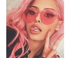 Occhiali da sole Donna Moda Occhio di gatto caramella Colorato Bicchieri Artificiale Vintage Retro Diamante Gatto Orecchio Metallo Telaio Marca Classico Cat Eye UV400 Sunglasses Eyewear Rawdah (rosso)